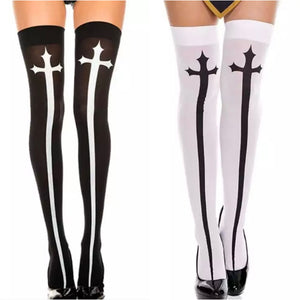 Gothic Cross Thigh Highs