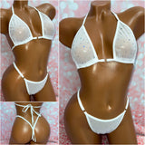 White Sparkle Mesh Bikini