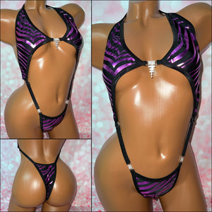 Purple Stripe Peekaboob