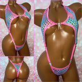 Tie Dye Diamond Mesh Peekaboob