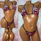 Pink Velvet Leopard Bikini