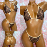Brown Print Bikini